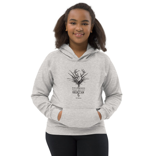 Kids Field Dress whitetail buck bowhunting hoodie with the phrase nock-up.