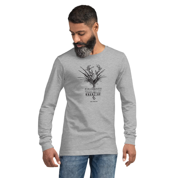 Field Dress whitetail buck bowhunting long sleeve shirt with the phrase nock-up.