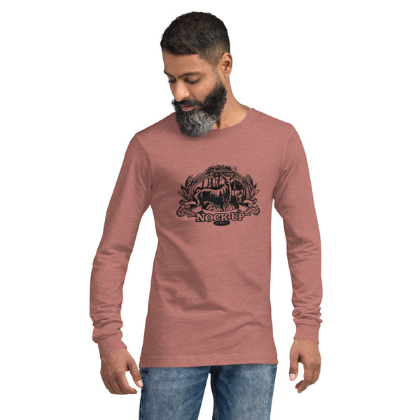 Distressed Field Dress whitetail bowhunting long sleeve shirt with a traditional archer camouflaged.