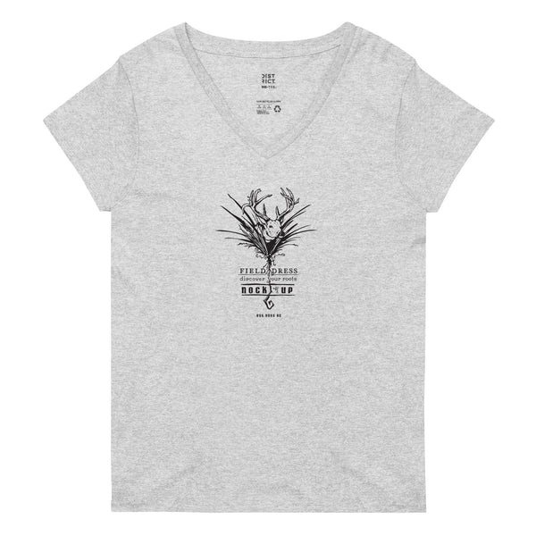 Woman's Field Dress whitetail buck bowhunting t-shirt with the phrase nock-up.