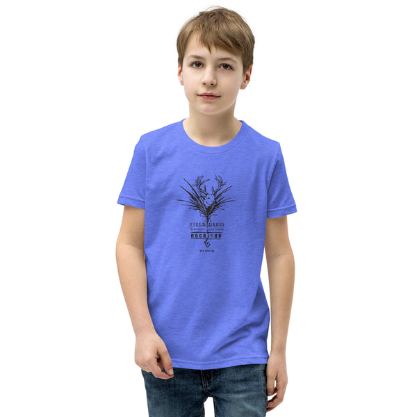 Kids Field Dress whitetail buck bowhunting t-shirt with the phrase nock-up.