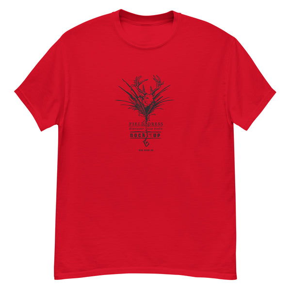 Field Dress whitetail buck bowhunting t-shirt with the phrase nock-up.