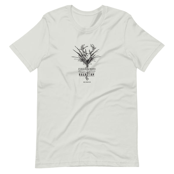 Field Dress whitetail buck bowhunting t-shirt with the phrase nock-up.
